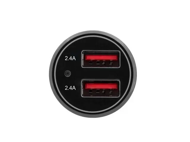 3sixT Car Lighter Fast Charger Dual USB Port Adapter 4.8A Slim Portable Black