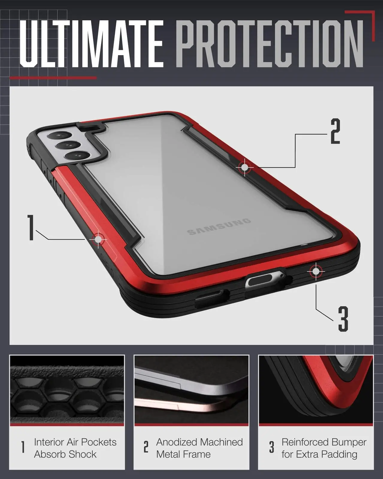 X-Doria Raptic Shield Pro Shockproof Phone Case/Cover For Samsung Galaxy S22+ RD