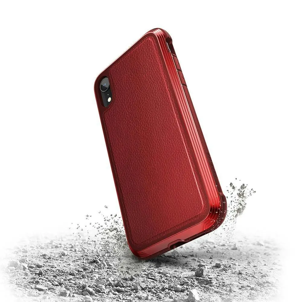 X-Doria Defense Lux DropSd Case Protection Cover For iPhone XR Max Red Leather