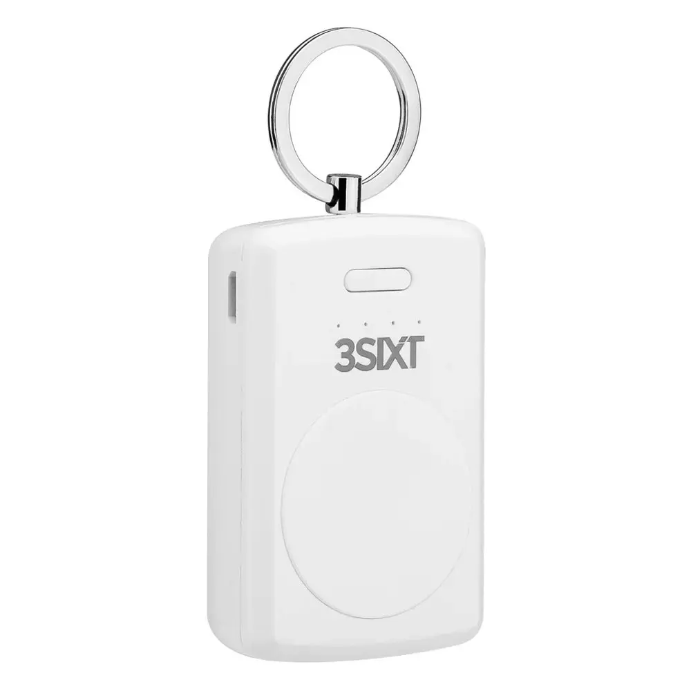 3sixT JetPak 1000mAh Power Bank 3S-1187 Keyring Charger For Apple Watch White