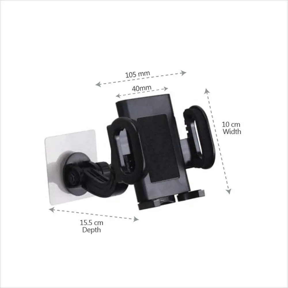 I-Hook Adjustable Universal Car Phone Suction Holder Storage Mount Stand Black