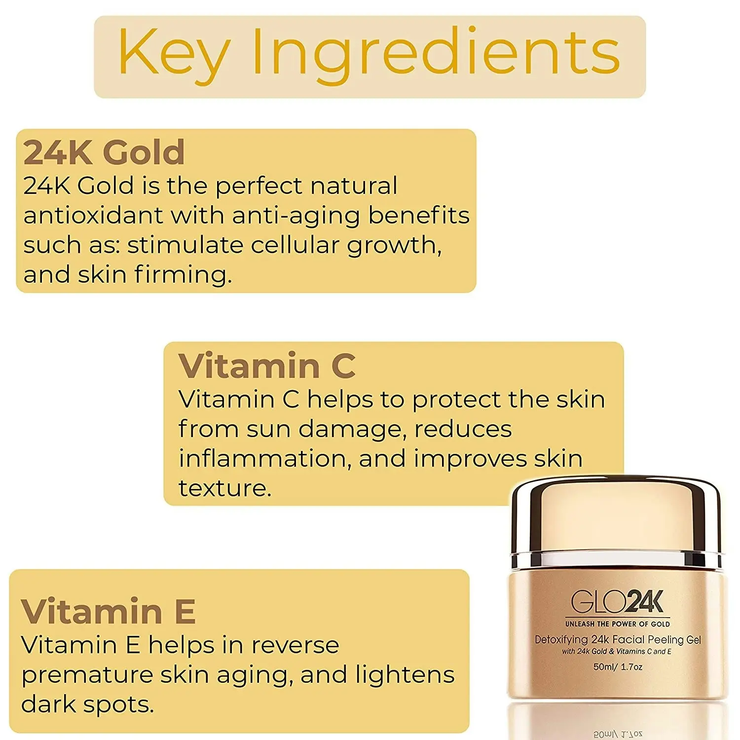 Glo24K Detoxifying 24k Facial Peeling Gel 50ml