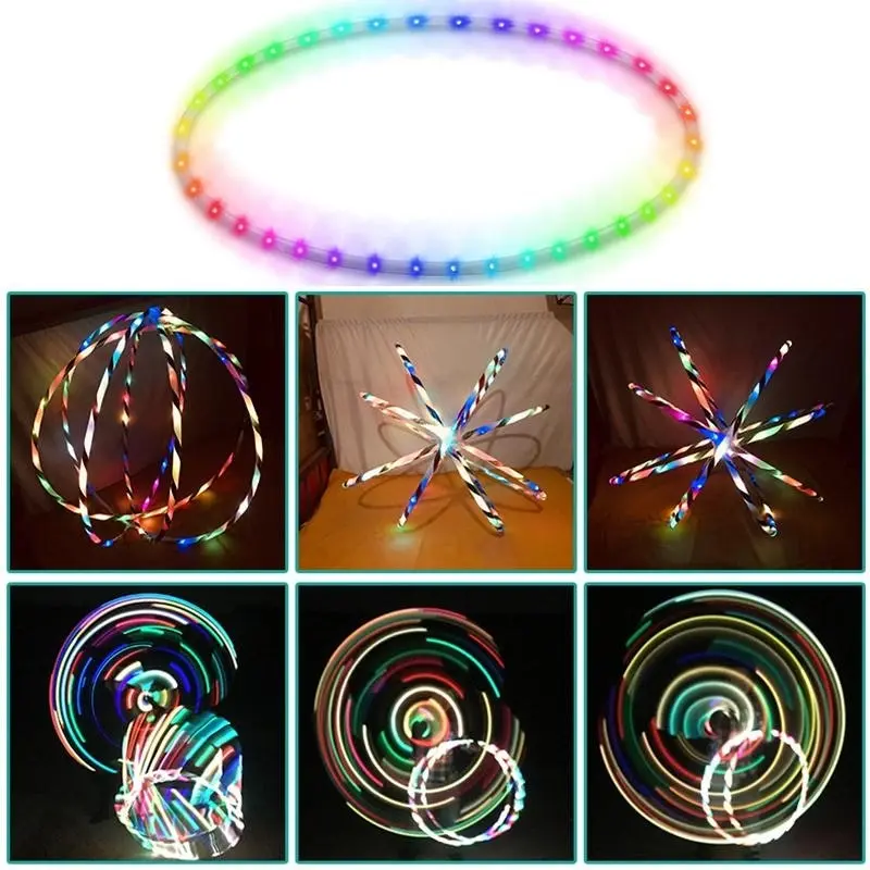 LED Light-Up Exercise Fitness Hoop Dance Lose Weight Colour Changing Detachable