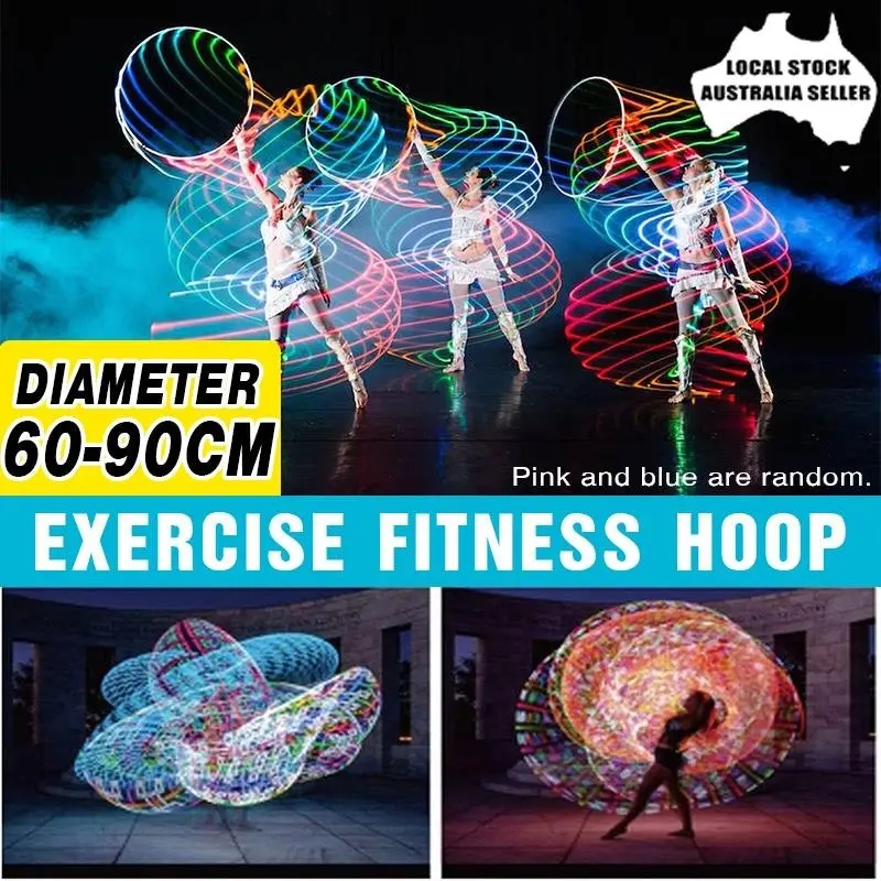 LED Light-Up Exercise Fitness Hoop Dance Lose Weight Colour Changing Detachable