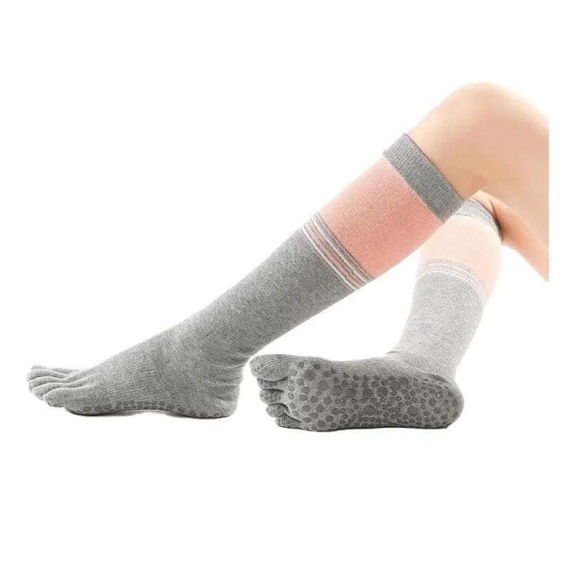 Women Long Massage Pilates Socks Yoga Socks Anti-skid Grip Non Slip Socks Long