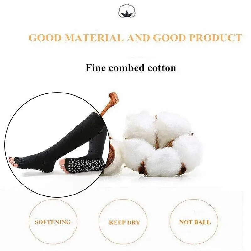 Women Long Massage Pilates Socks Yoga Socks Anti-skid Grip Non Slip Socks Long