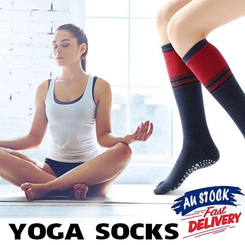 Women Long Massage Pilates Socks Yoga Socks Anti-skid Grip Non Slip Socks Long