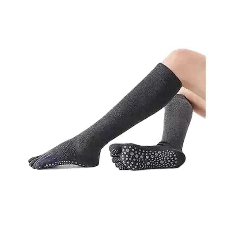 Women Long Massage Pilates Socks Yoga Socks Anti-skid Grip Non Slip Socks Medium