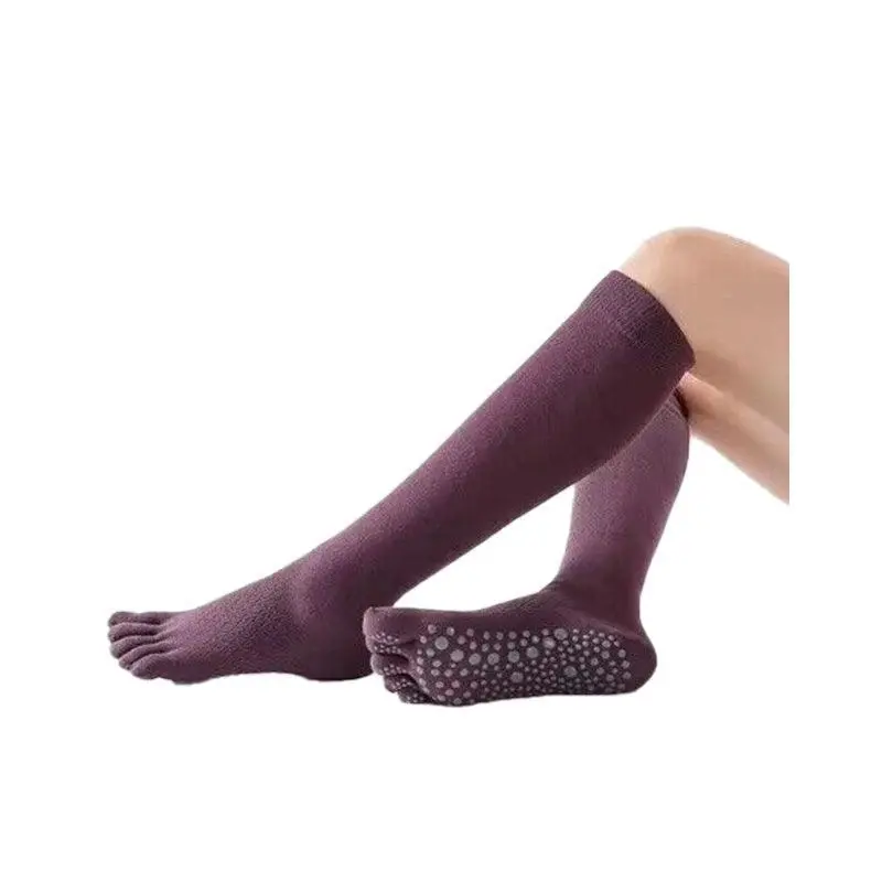 Women Long Massage Pilates Socks Yoga Socks Anti-skid Grip Non Slip Socks Medium