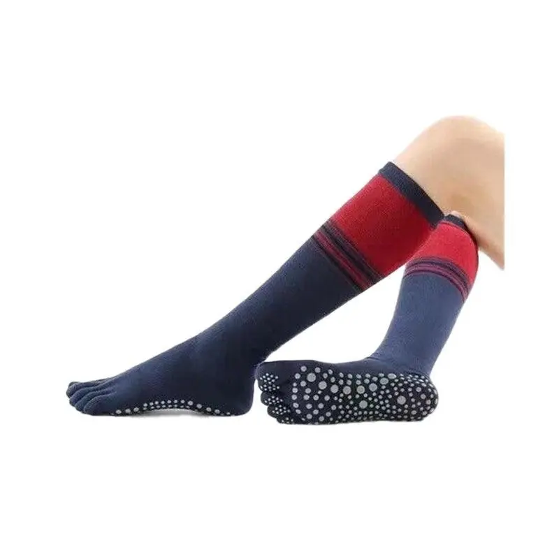 Women Long Massage Pilates Socks Yoga Socks Anti-skid Grip Non Slip Socks Medium