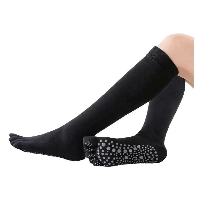 Women Long Massage Pilates Socks Yoga Socks Anti-skid Grip Non Slip Socks Medium