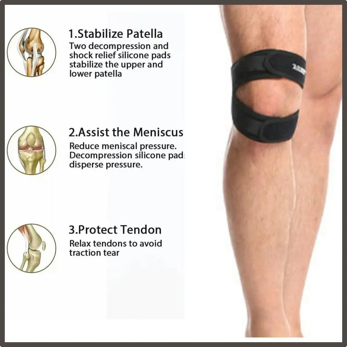 Knee Strap Running Jumper Patella Gel Support Brace Sport Protector Wrap Men