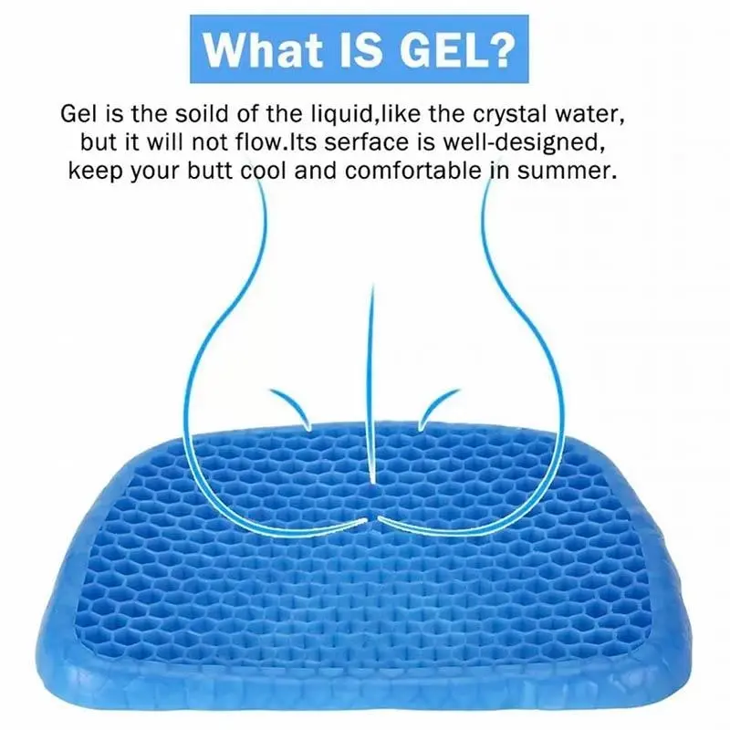 Gel Honeycomb Seat Comfort Cushion Flex Back Support Spine Protector