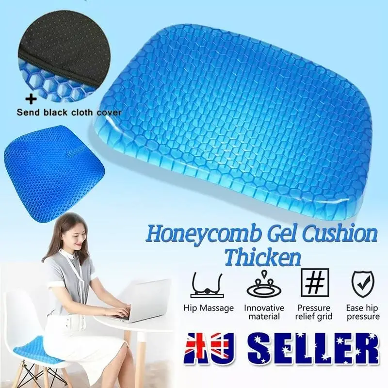 Gel Honeycomb Seat Comfort Cushion Flex Back Support Spine Protector