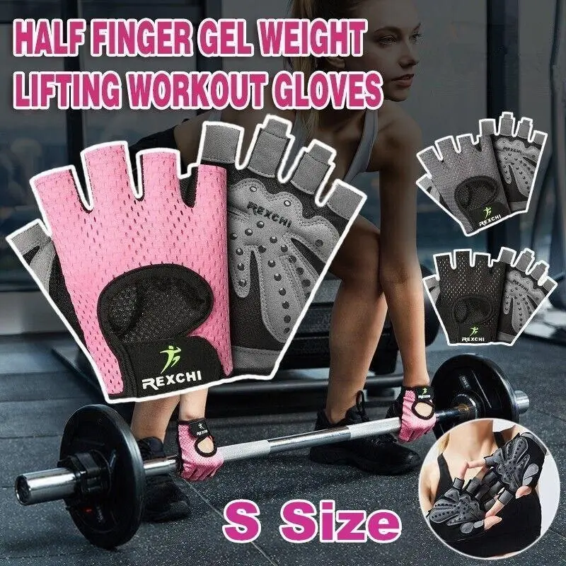 S Size Women Fitness Gym Training Gloves Half Finger Gel Weight Lifting Workout Gloves