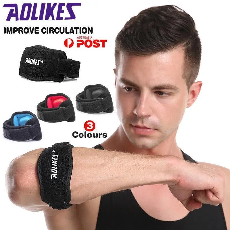 AOLIKES® Adjustable Elbow Support Strap Band Brace Golf Forearm Pain Relief