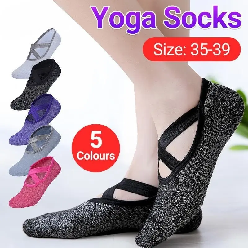 Yoga Socks Non Slip Pilates Massage Ballet Socks with Grip Exercise Cotton Gym