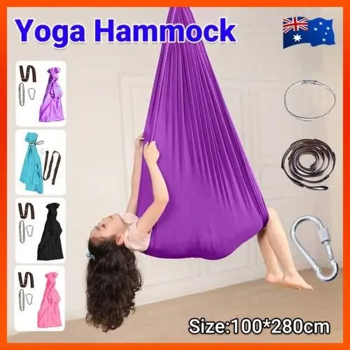 Elastic Swings Hammock Soft Yoga Sensory Cuddle Kids Autism Therapy Seat Swing