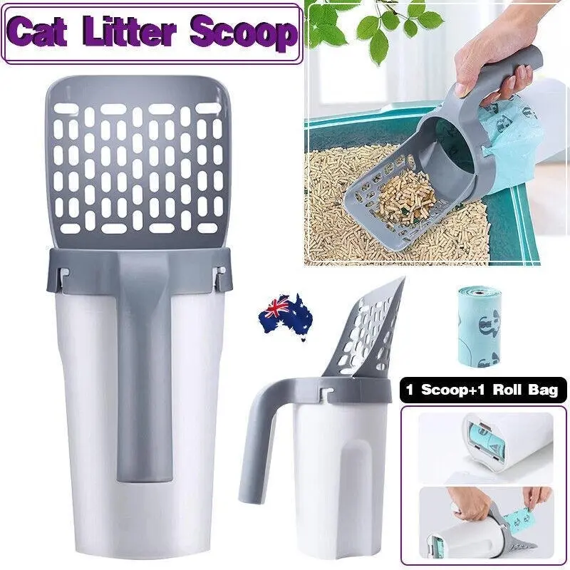 Cat Litter Scoop Integrated Detachable Shovel Holder Poop Pet Sifter Cleaning