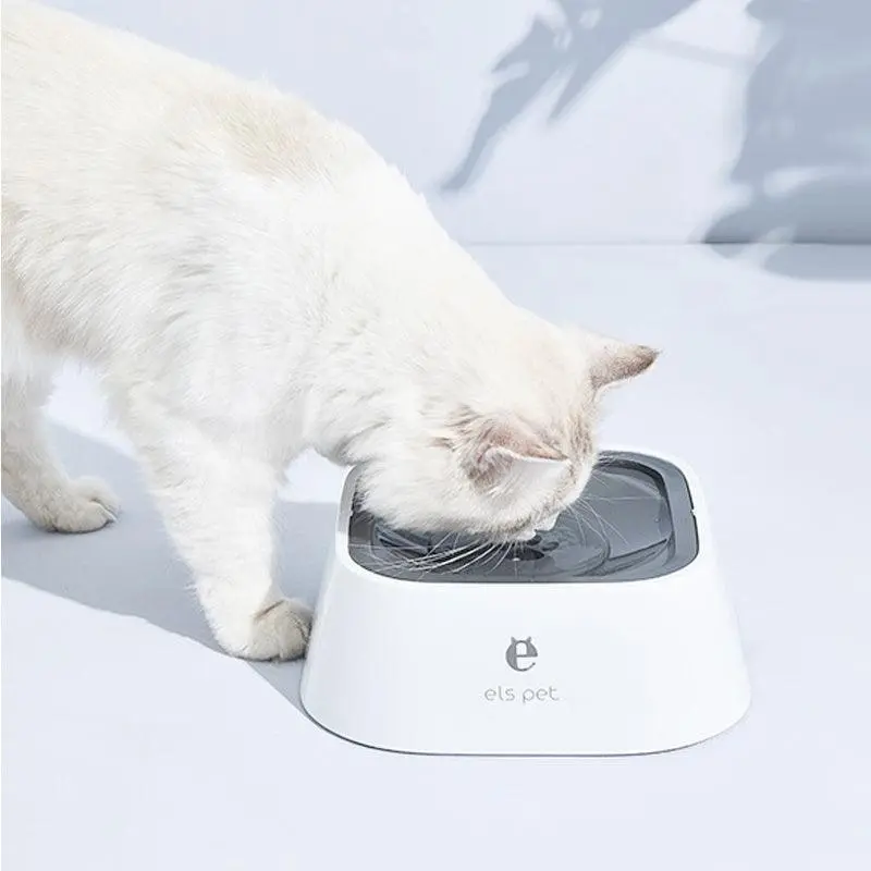 1.5L No-Spill Pet Water Bowl Slow Feeder Dust-Free Non-Skid