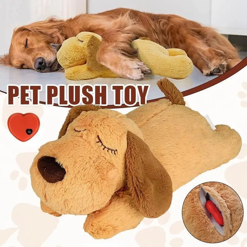 Pet Puppy Cat Soft Plush Toy Heartbeat Sleeping Buddy Dog Behavioral Anxiety Aid