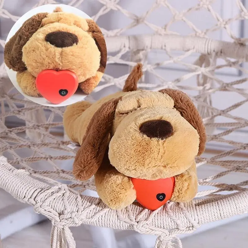 Pet Puppy Cat Soft Plush Toy Heartbeat Sleeping Buddy Dog Behavioral Anxiety Aid