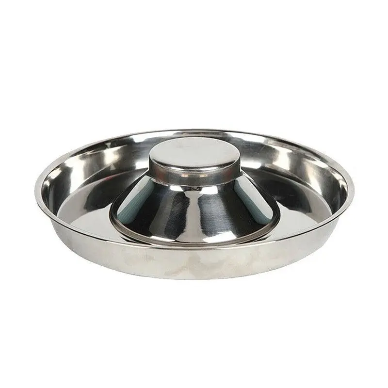 Feeder Bowl Stainless Dish Puppy Dog Pet Cat Litter Food Feeding Weaning Home Au