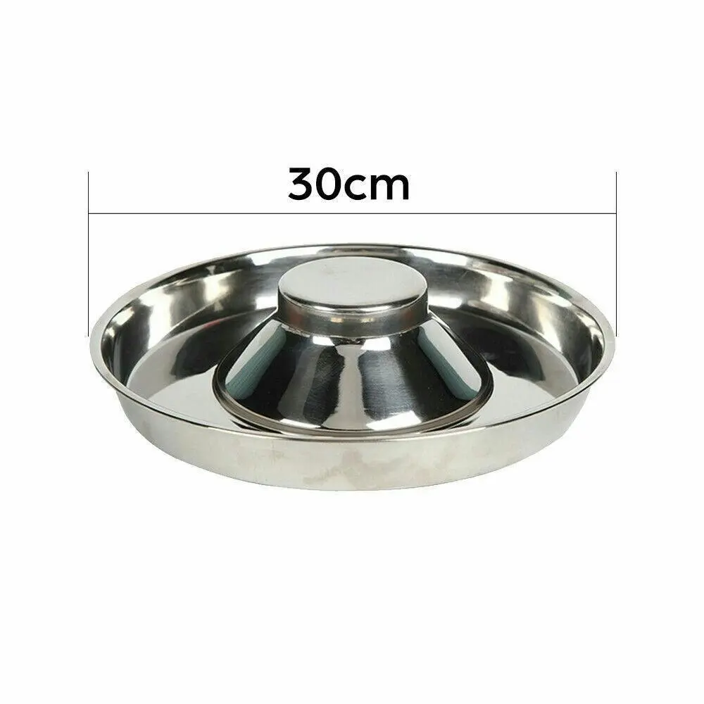 Feeder Bowl Stainless Dish Puppy Dog Pet Cat Litter Food Feeding Weaning Home Au