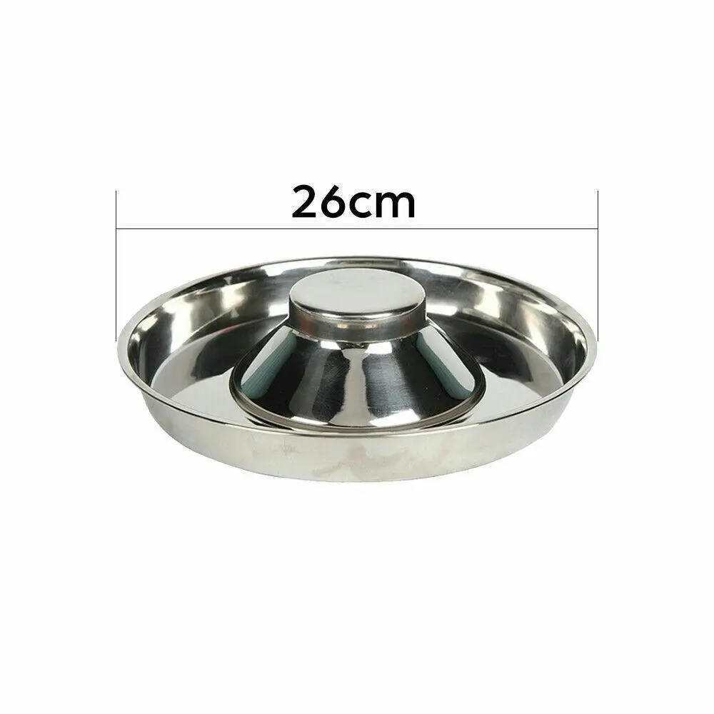 Feeder Bowl Stainless Dish Puppy Dog Pet Cat Litter Food Feeding Weaning Home Au