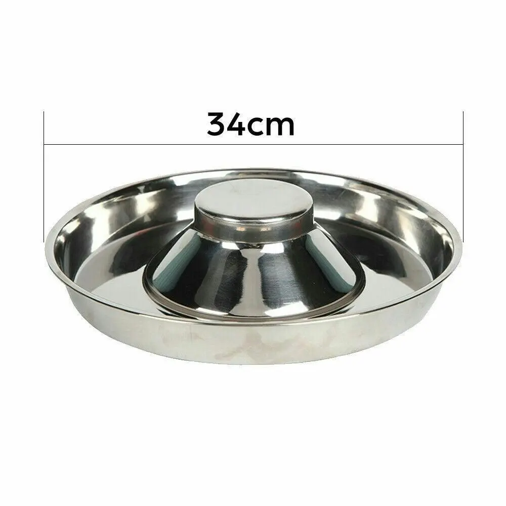 Feeder Bowl Stainless Dish Puppy Dog Pet Cat Litter Food Feeding Weaning Home Au