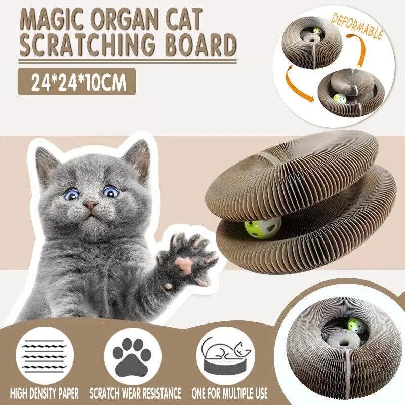 Magic Organ Cat Scratching Board Grab Board--Comes With A Toy Bell Ball Au Stock