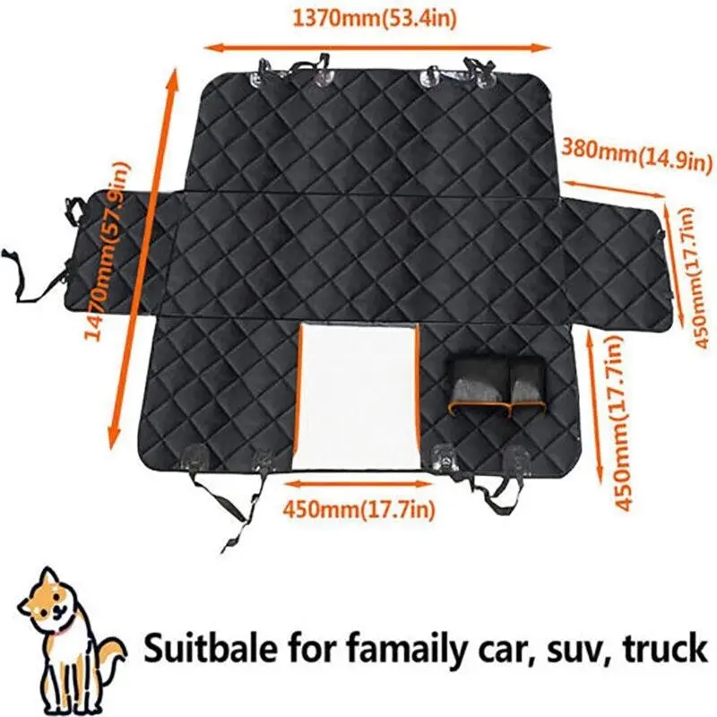 Premium Pet Car Cover Waterproof Cat Dog Back Seat Hammock Nonslip Protector Mat