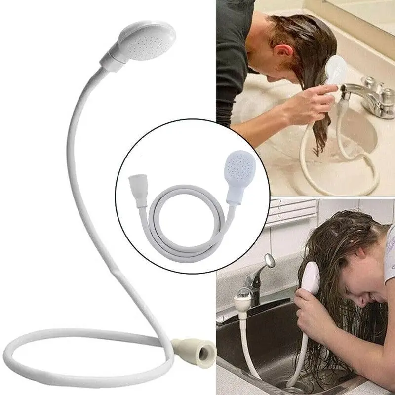 Pet Shower Spray  Hose Single Tap Sink Bath Washing Holder Dog Head  Attachment