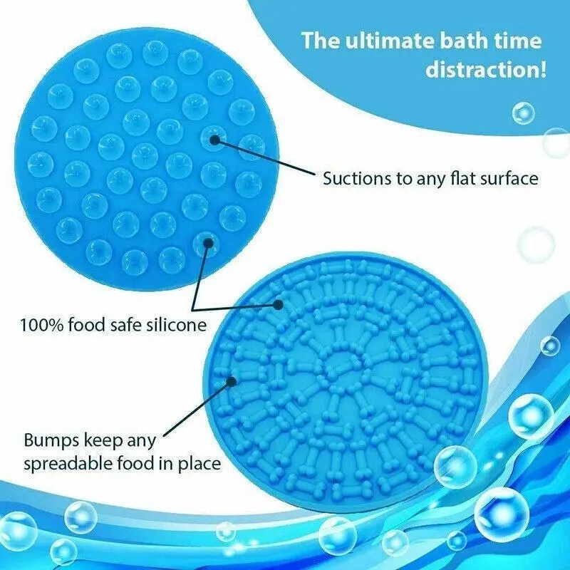 Fun Pet Dog Lick Pad Bath Washing Buddy Distraction Suction Grooming Helper Mat