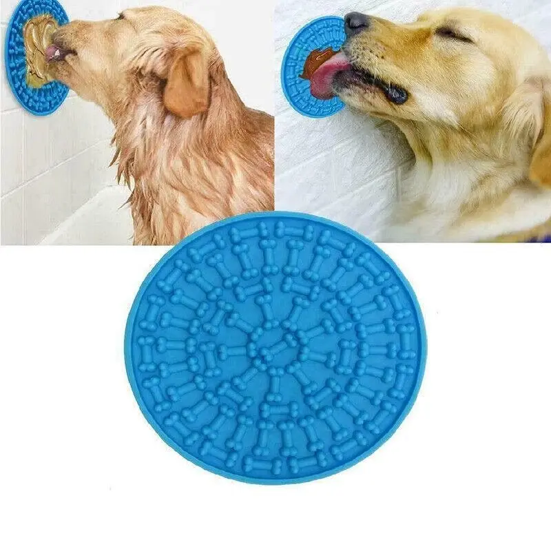 Fun Pet Dog Lick Pad Bath Washing Buddy Distraction Suction Grooming Helper Mat