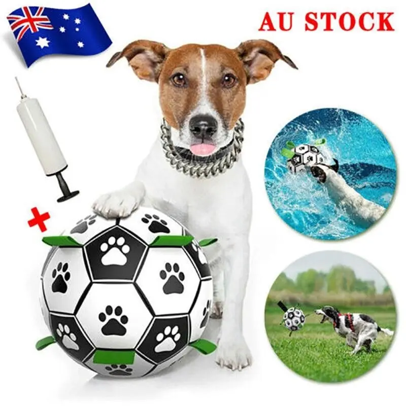 Interactive Pet Football Dog Toys Grab Tabs Outdoor Training Soccer Chew Balls