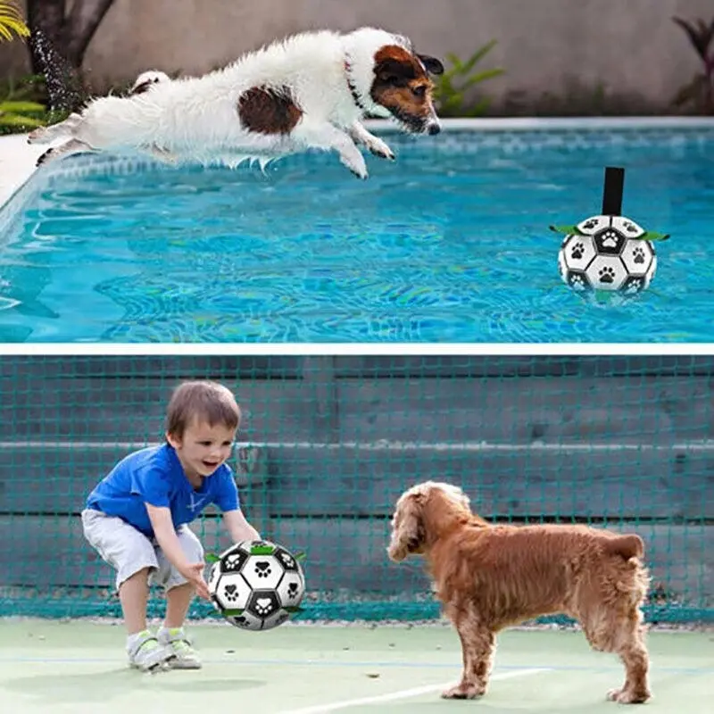 Interactive Pet Football Dog Toys Grab Tabs Outdoor Training Soccer Chew Balls