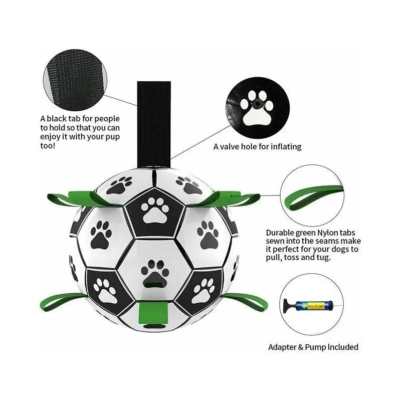 Interactive Pet Football Dog Toys Grab Tabs Outdoor Training Soccer Chew Balls