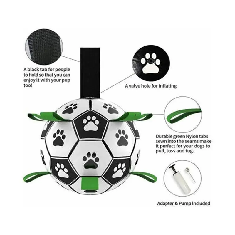 Interactive Pet Football Dog Toys Grab Tabs Outdoor Training Soccer Chew Balls