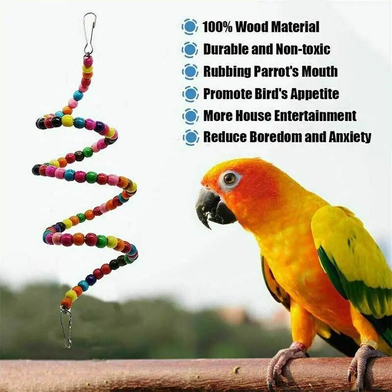 10Pcs Bird Toy Set: Parrot Swing Chewing Toys Hanging Bell for Cockatiel Cages