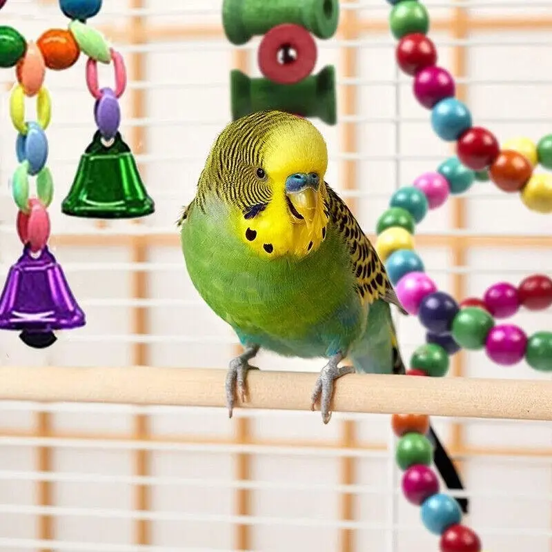 10Pcs Bird Toy Set: Parrot Swing Chewing Toys Hanging Bell for Cockatiel Cages