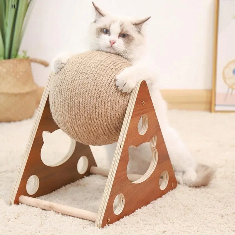 2022 Pet Cat Scratcher Toy Natural Sisal Cat Scratching Ball High Quality Au