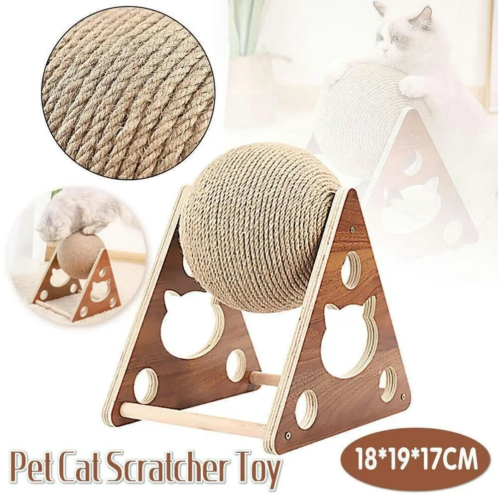 2022 Pet Cat Scratcher Toy Natural Sisal Cat Scratching Ball High Quality Au