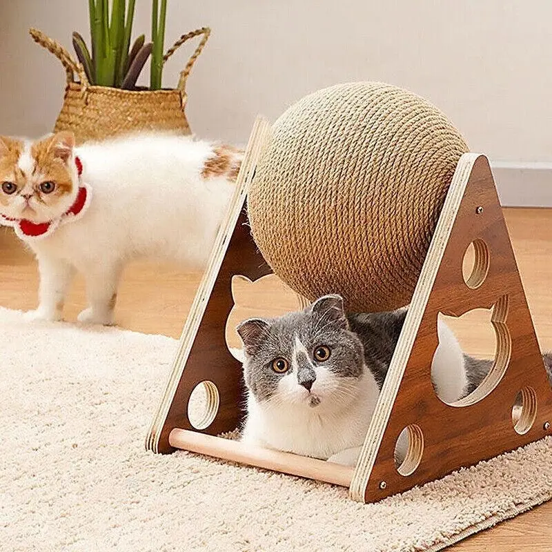 2022 Pet Cat Scratcher Toy Natural Sisal Cat Scratching Ball High Quality Au