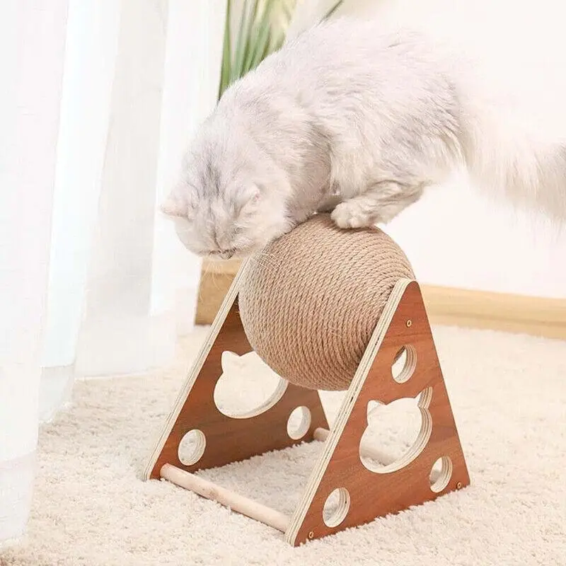 2022 Pet Cat Scratcher Toy Natural Sisal Cat Scratching Ball High Quality Au