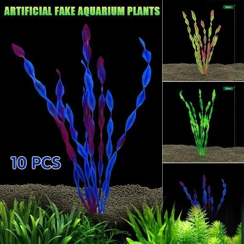 10PCS Artificial Plants Fish Tank Aquarium Aquatic Plants Simulated Water Grass