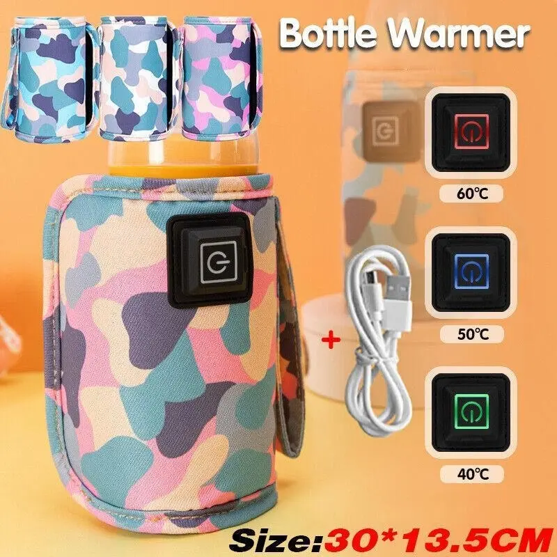 Baby Bottle Milk Warmer Thermostat Travel Heater Bag Pouch Portable Feeding Usb