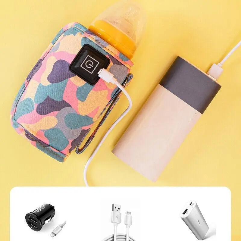 Baby Bottle Milk Warmer Thermostat Travel Heater Bag Pouch Portable Feeding Usb