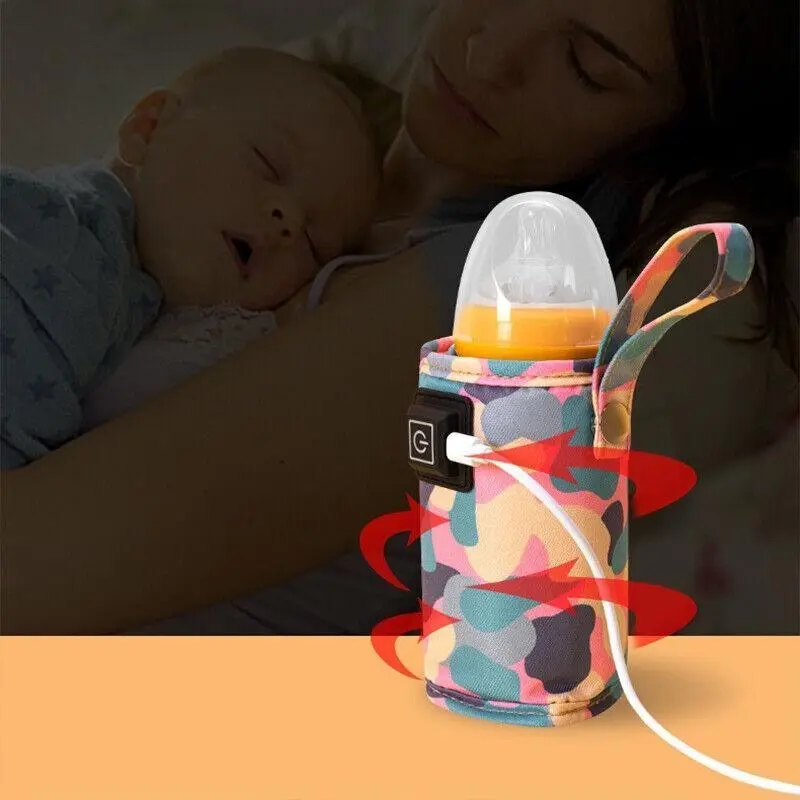 Baby Bottle Milk Warmer Thermostat Travel Heater Bag Pouch Portable Feeding Usb