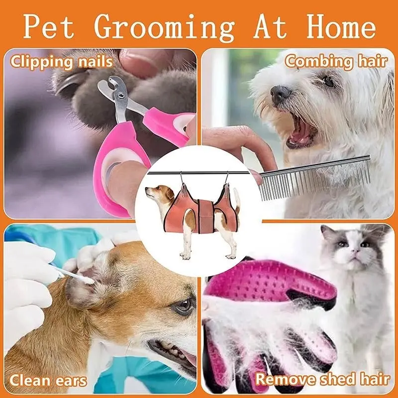 Small Pet Grooming Sling Hammock Dog Cat Restraint Bag Trimming Light Green